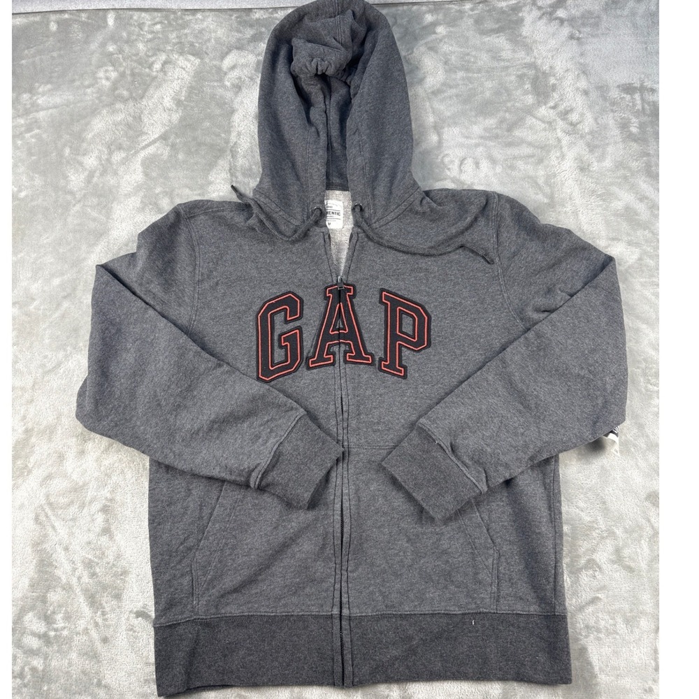 Gap Mens Grey Full‎ Zip Hoodie Fleece Sweatshirt Medium NWT